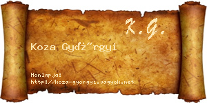 Koza Györgyi névjegykártya
